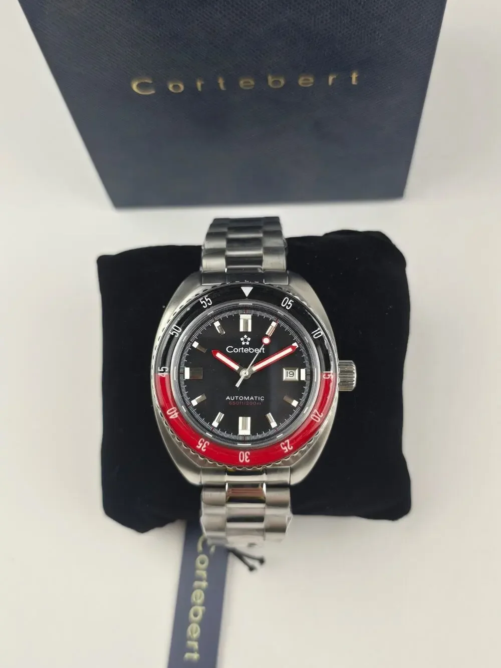 Cortebert Automatic Diver Watch – 200M / Sapphire Crystal – Stainless Steel